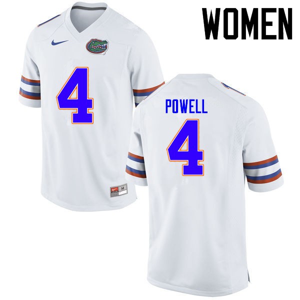 Florida Gators Women #4 Brandon Powell College Football Jersey White